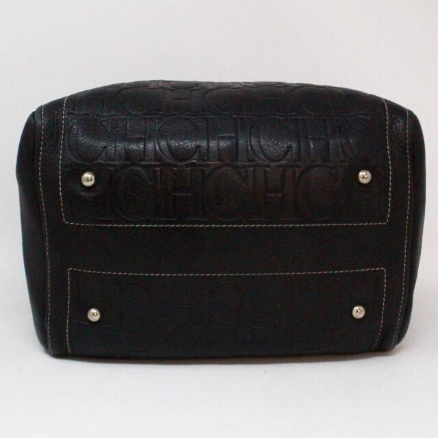 CAROLINA HERRERA 38750 Andy 7 Black Leather Monogram Handbag H