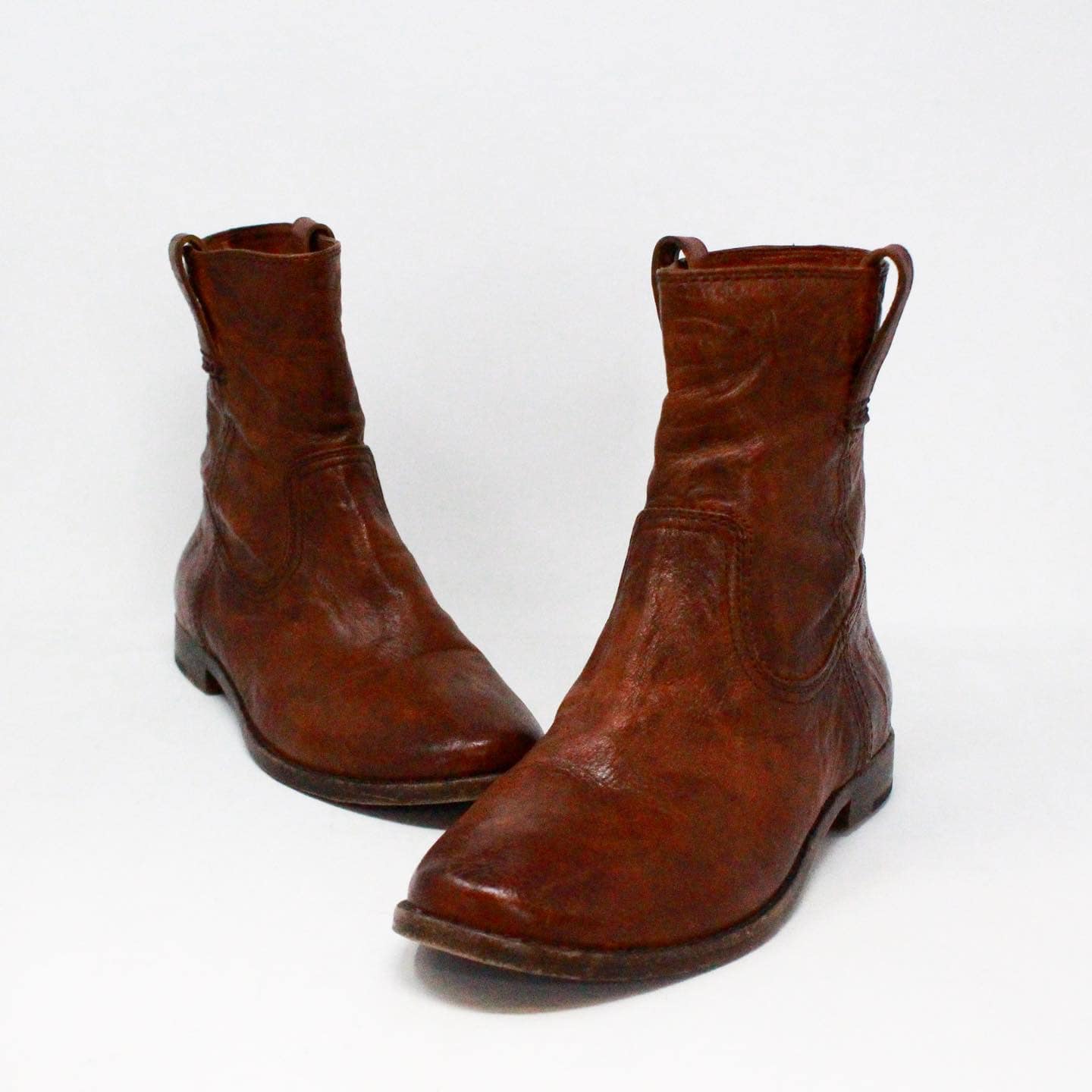 FRYE 38338 Brown Leather Booties US 8 EU 38 1