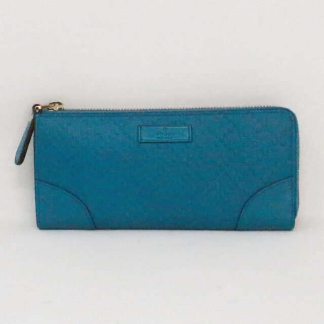 GUCCI 39073 Teal Epi Leather Zip Wallet a