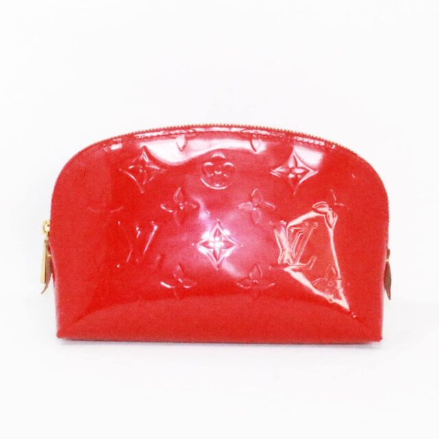 LOUIS VUITTON 39080 Red Monogram Vernis Leather Cosmetic Bag a