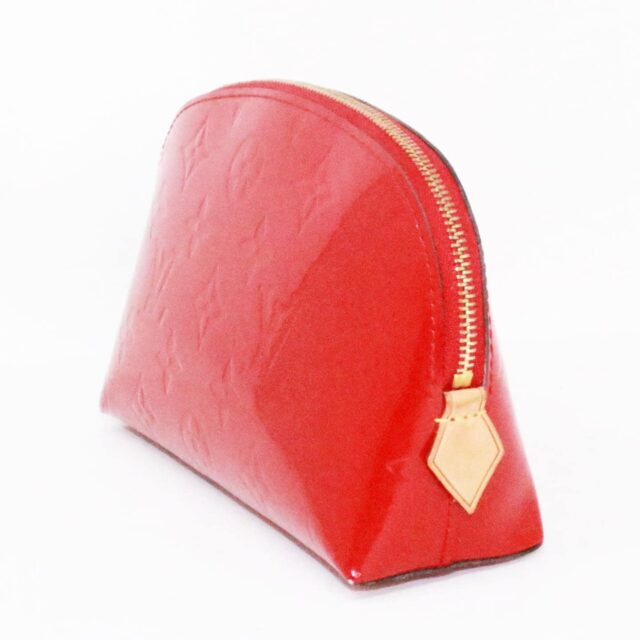 LOUIS VUITTON 39080 Red Monogram Vernis Leather Cosmetic Bag c