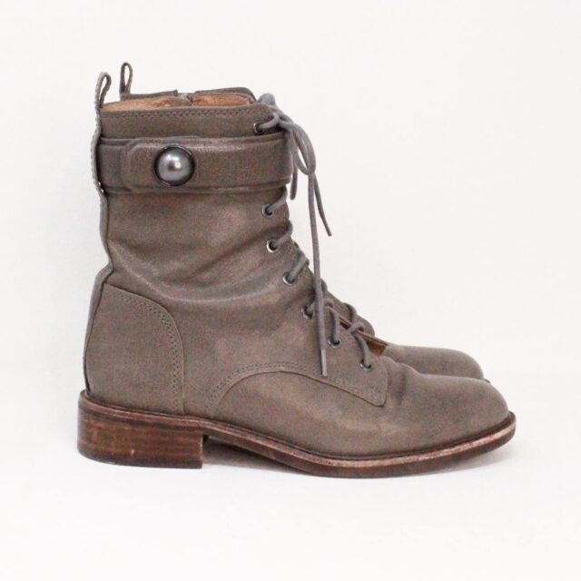 LOUISE ET CIE 38961 Gray Leather Boots US 7.5 EU 37.5 2