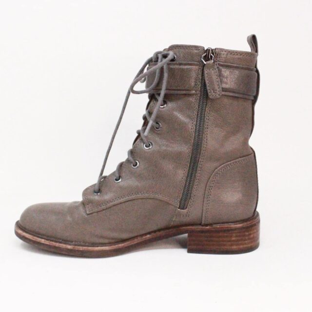 LOUISE ET CIE 38961 Gray Leather Boots US 7.5 EU 37.5 6
