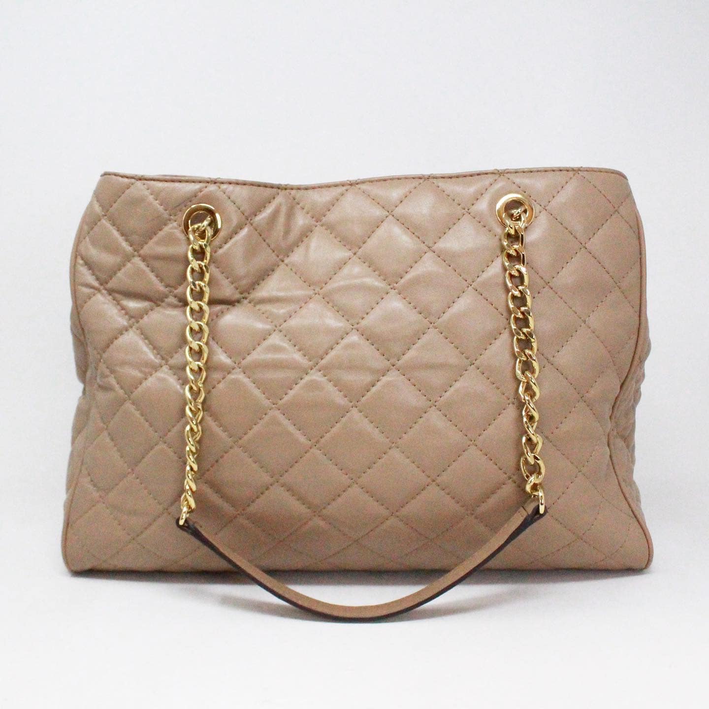 ON SALE* MICHAEL KORS #38459 Taupe Quilted Chain Shoulder Bag