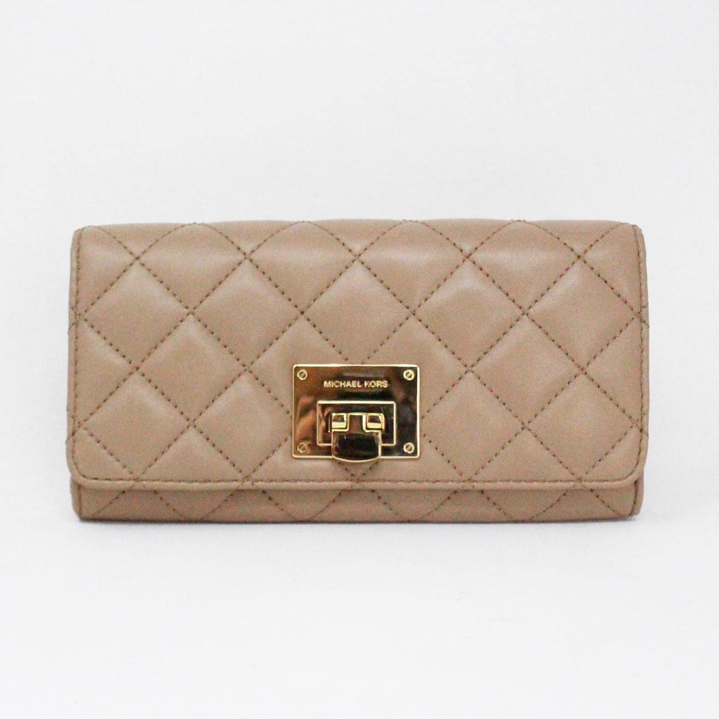 MICHAEL KORS 38460 Taupe Quilted Leather Wallet A