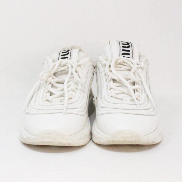 MIU MIU 38073 White Leather Sneakers US 6 EU 36 c