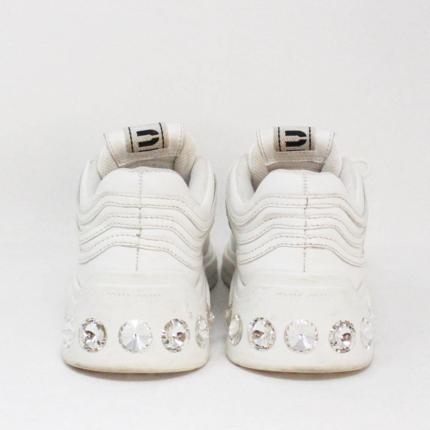 MIU MIU 38073 White Leather Sneakers US 6 EU 36 d