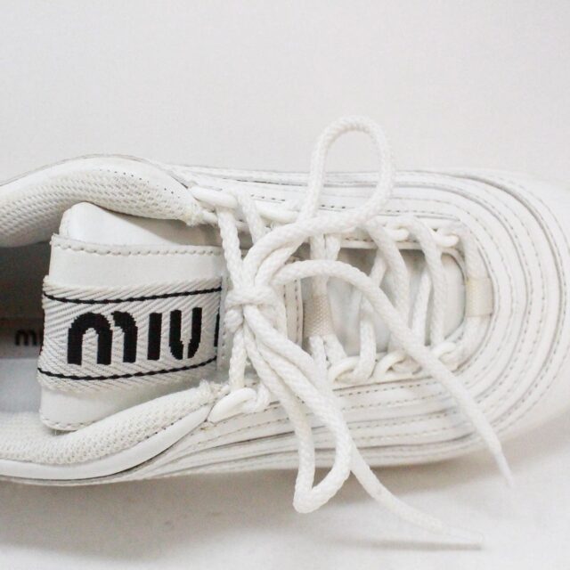 MIU MIU 38073 White Leather Sneakers US 6 EU 36 f