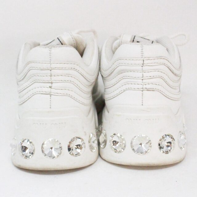 MIU MIU 38073 White Leather Sneakers US 6 EU 36 g