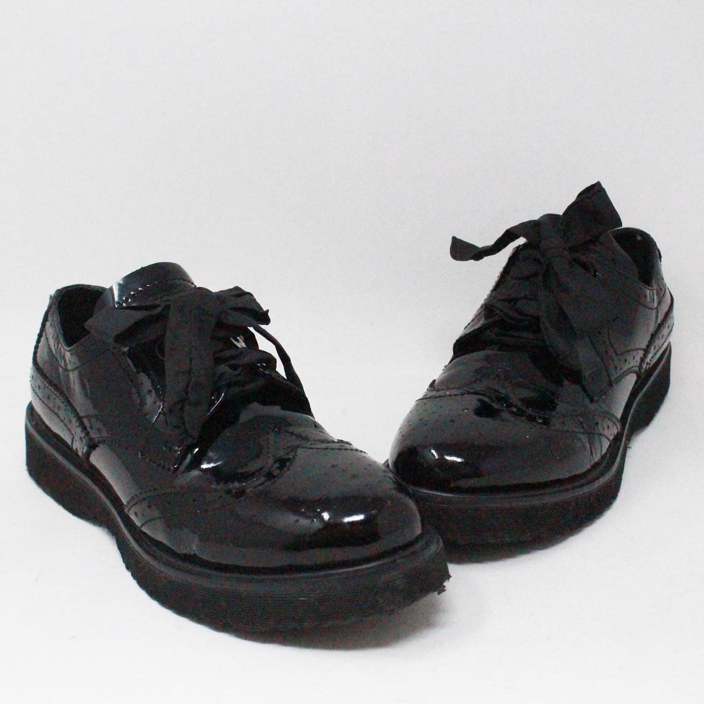 PRADA 38074 Black Patent Leather Shoes US 6 EU 36 a