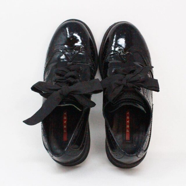 PRADA 38074 Black Patent Leather Shoes US 6 EU 36 f