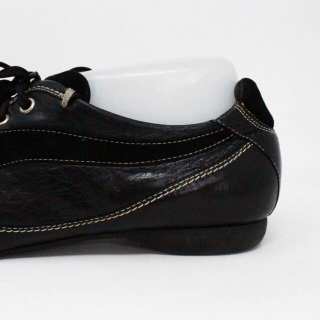 SALVATORE FERRAGAMO 38440 Black Leather Suede Sneakers US 10 EU 40 F