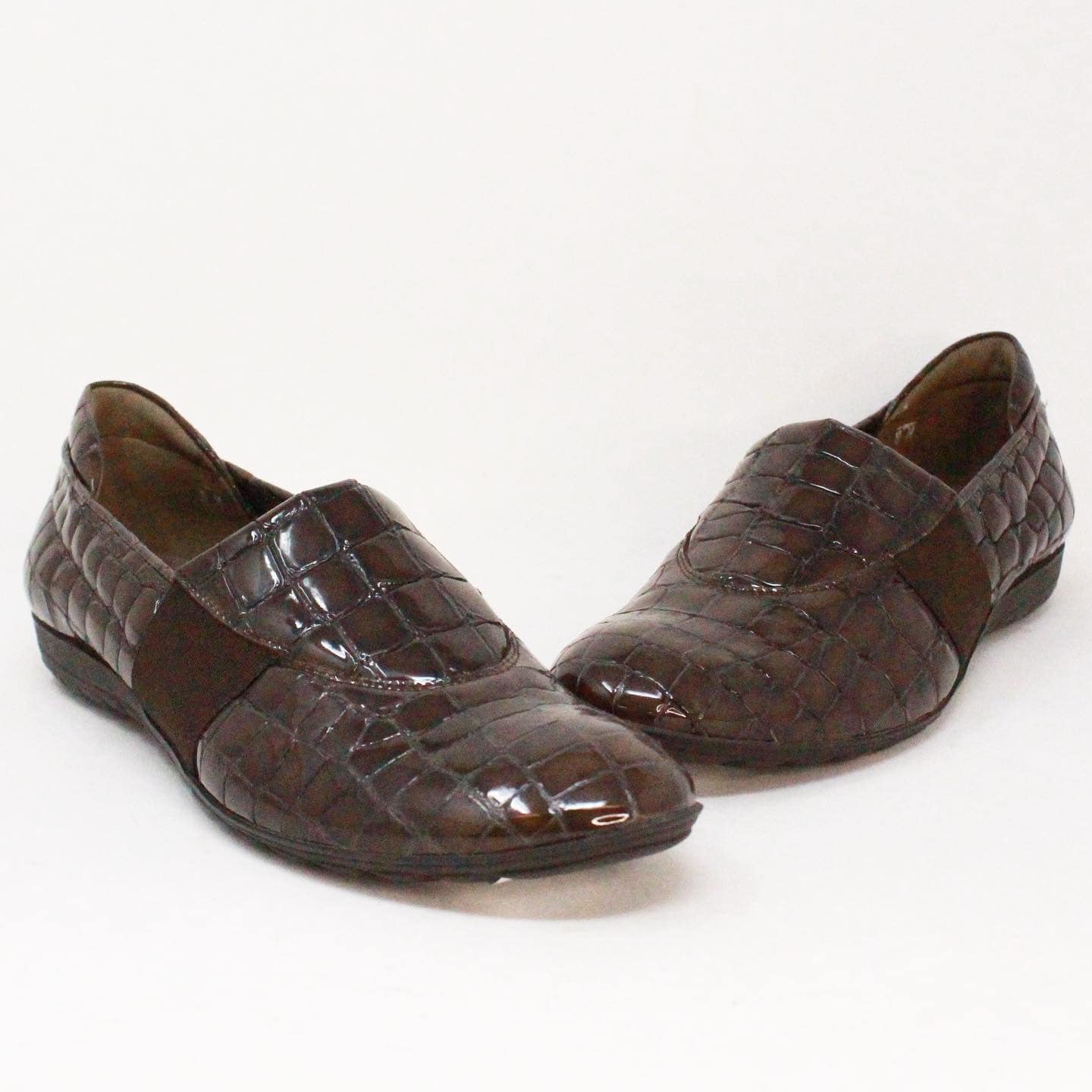 SESTO MEUCCI 38862 Brown Patent Leather Loafers US 6.5 EU 36.5 1