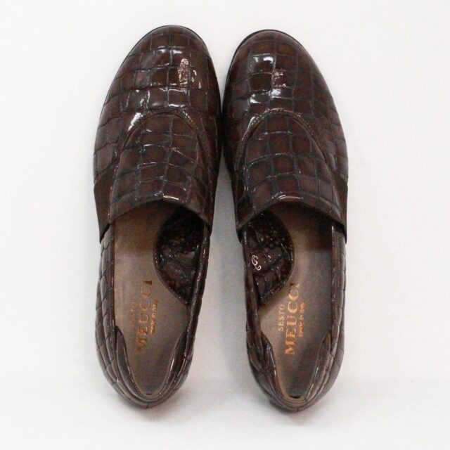 SESTO MEUCCI 38862 Brown Patent Leather Loafers US 6.5 EU 36.5 7