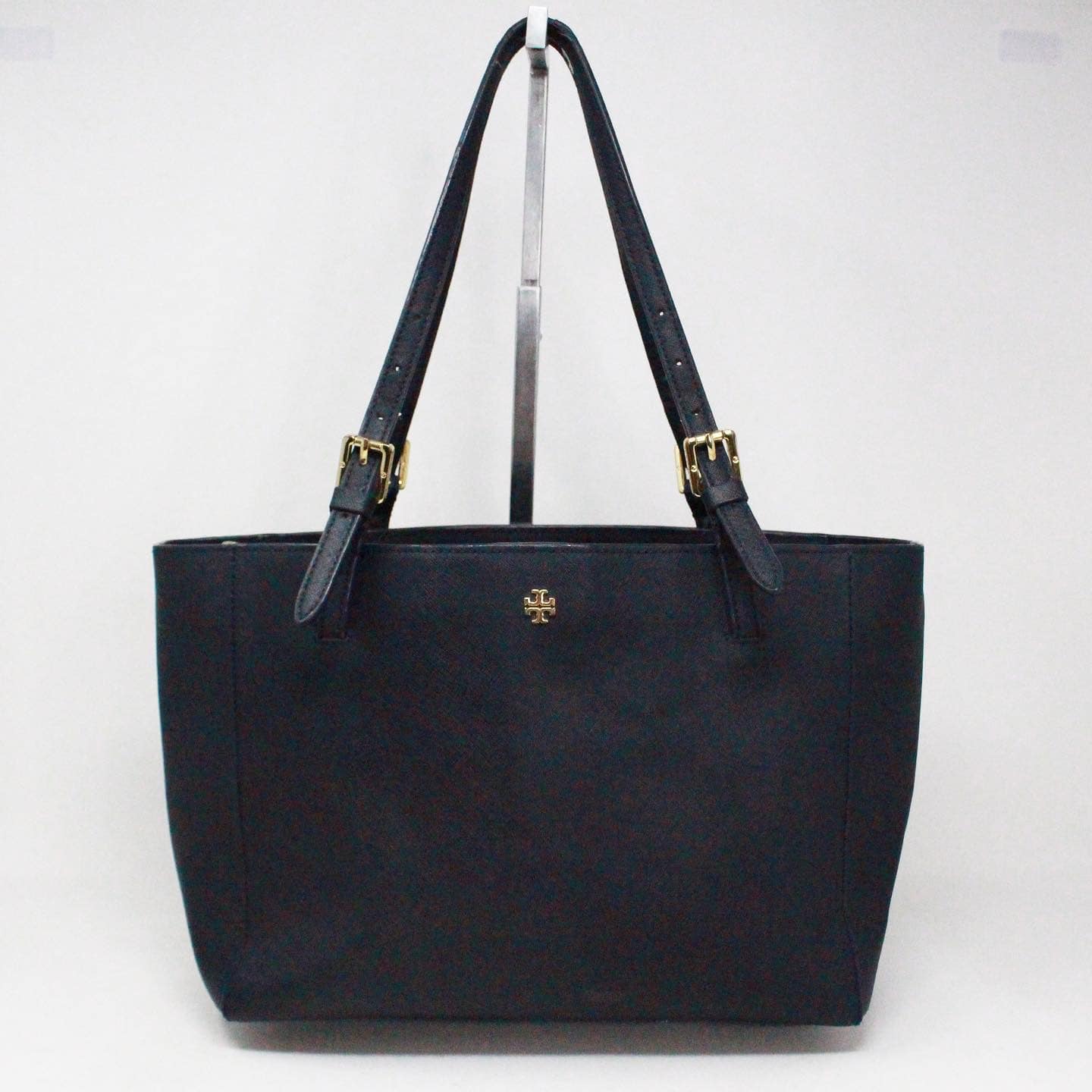 TORY BURCH 38458 Navy Blue Saffiano Leather Small Tote Bag A