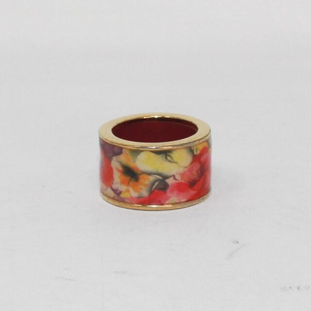 CAROLINA HERRERA 39318 Floral Red Bracelet and Ring Set Ring Size 6 c