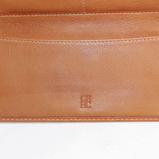 CAROLINA HERRERA 39500 Camel Leather Wallet f