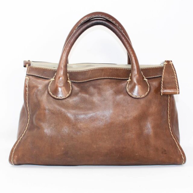 CLOE 38959 Brown Leather Tote Bag b