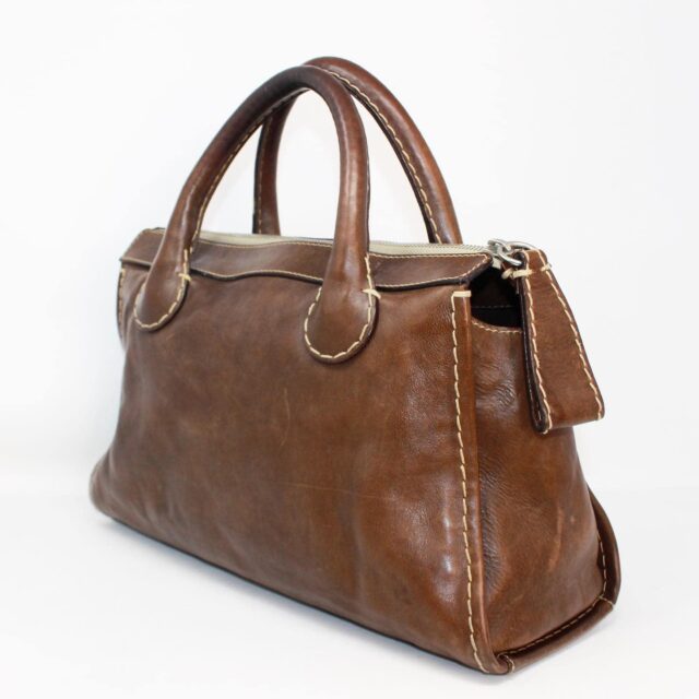 CLOE 38959 Brown Leather Tote Bag d