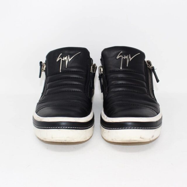 GIUSEPPE ZANOTTI 39159 Black Leather Sneakers US 7 EU 37 c