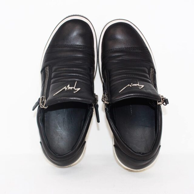 GIUSEPPE ZANOTTI 39159 Black Leather Sneakers US 7 EU 37 d