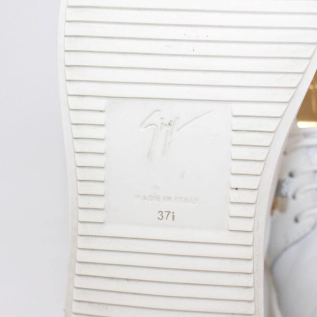 GIUSEPPE ZANOTTI 39160 White Leather Grey Suede Sneakers US 7.5 EU 37.5 j