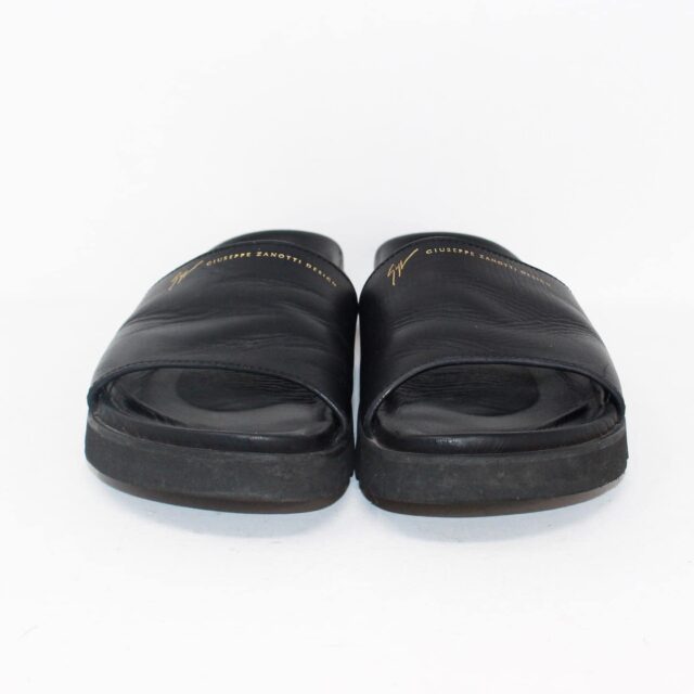 GIUSEPPE ZANOTTI 39161 Black Leather Sandals US 7 EU 37 c