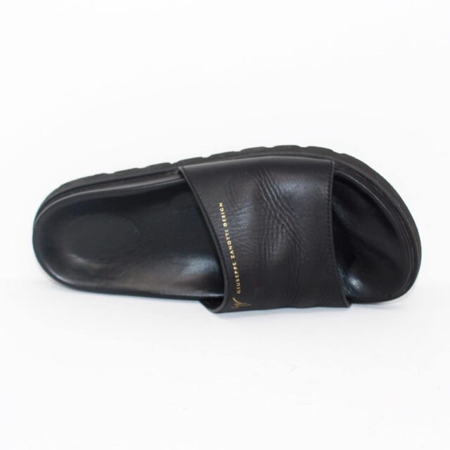 GIUSEPPE ZANOTTI 39161 Black Leather Sandals US 7 EU 37 e