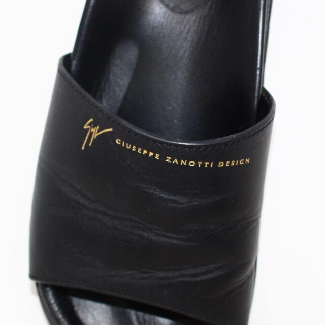 GIUSEPPE ZANOTTI 39161 Black Leather Sandals US 7 EU 37 g