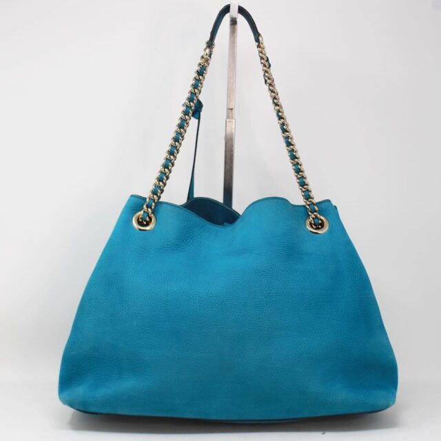 GUCCI 36715 Soho Turquoise Leather Shoulder Bag b