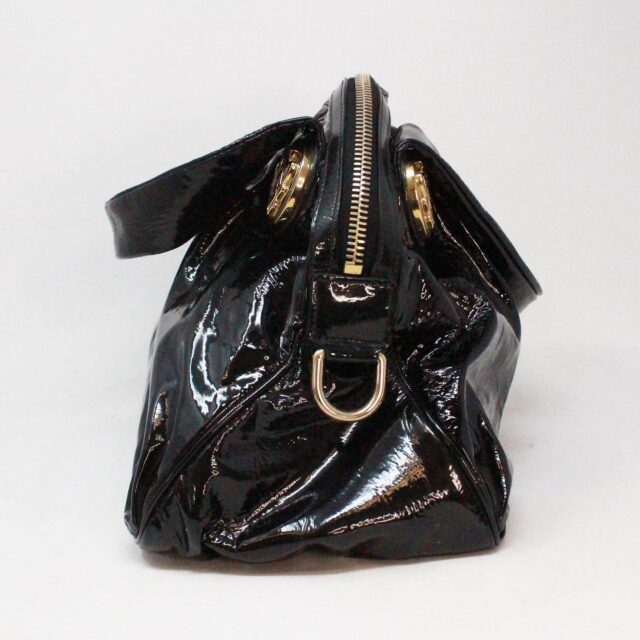 GUCCI 39046 Hysteria Black Patent Leather Shoulder Bag b
