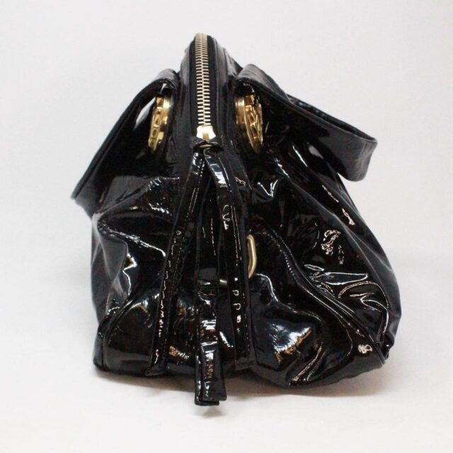 GUCCI 39046 Hysteria Black Patent Leather Shoulder Bag c
