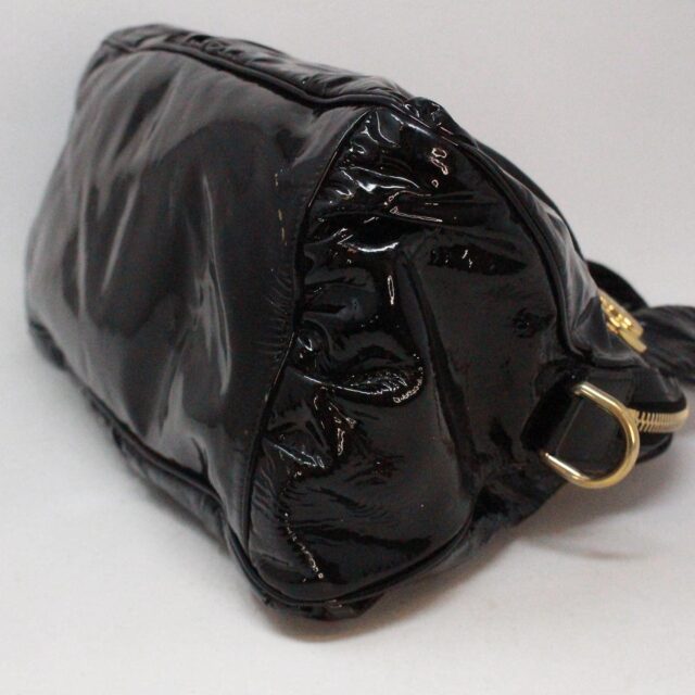 GUCCI 39046 Hysteria Black Patent Leather Shoulder Bag f