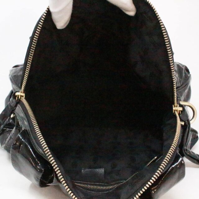 GUCCI 39046 Hysteria Black Patent Leather Shoulder Bag h