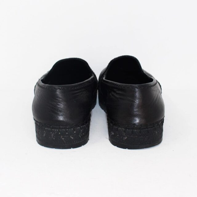 PRADA 39175 Black Leather Loafers US 7.5 EU 37.5 c