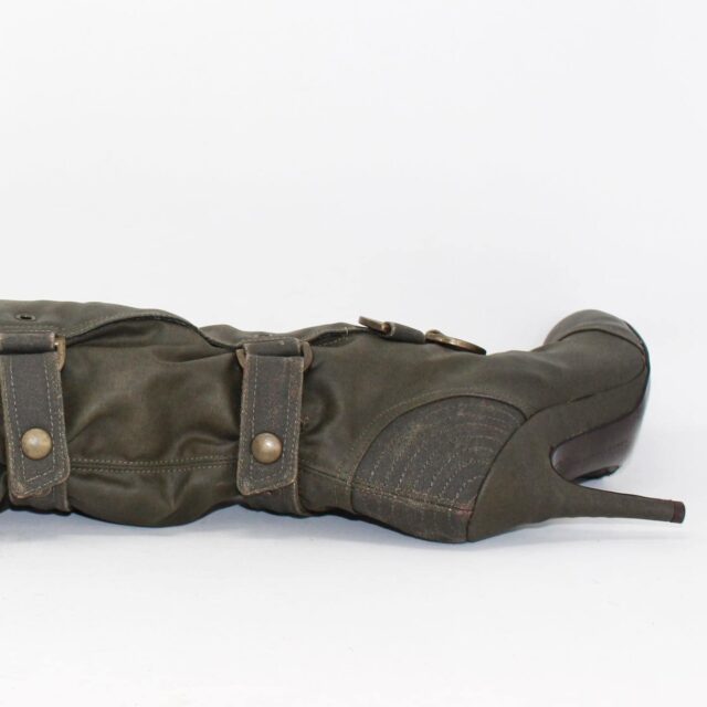 STELLA McCARTNEY 39105 Green Waterproof Fabric Long Boots US 7 EU 37 g