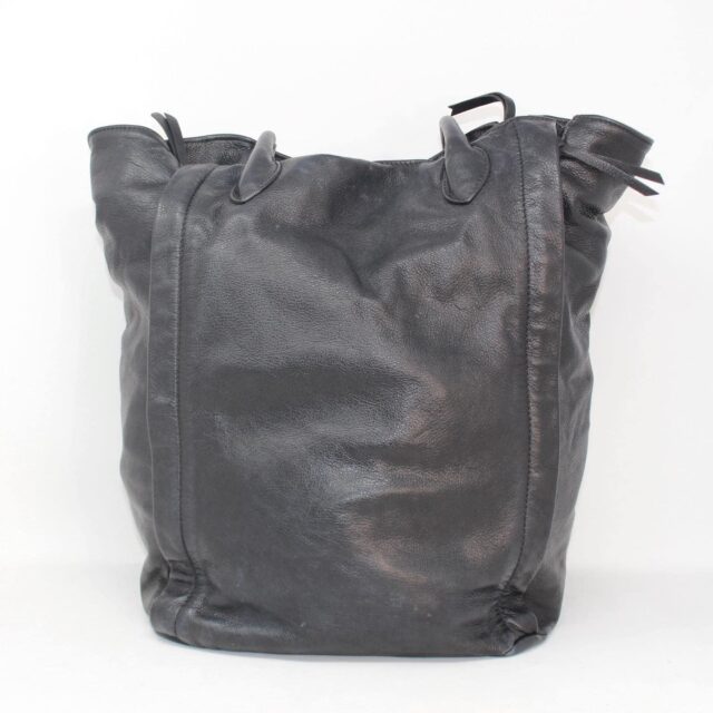 VALENTINO 39181 Black Leather Tote Bag c