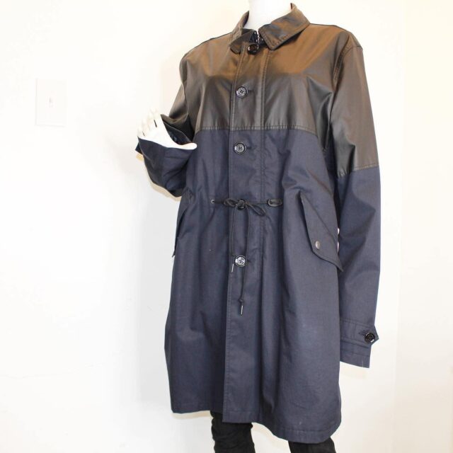 BURBERRY 39556 Black Navy Blue Cotton Jacket Size XL a