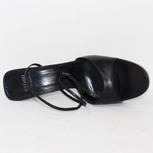 CASADEI 39878 Black Leather Heels US 10 EU 40 e