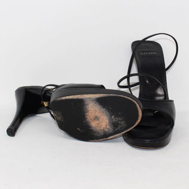 CASADEI 39878 Black Leather Heels US 10 EU 40 h