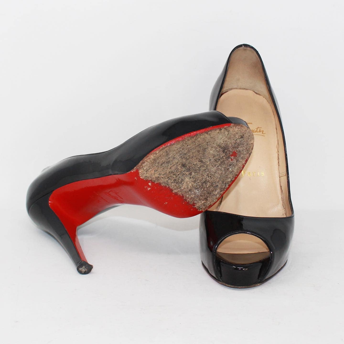 Patent leather heels Christian Louboutin Black size 36.5 EU in Patent  leather - 26716882