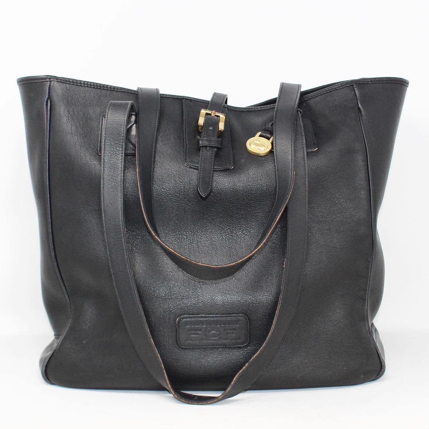 DOONEY BOURKE 39809 Black Leather Tote Bag a