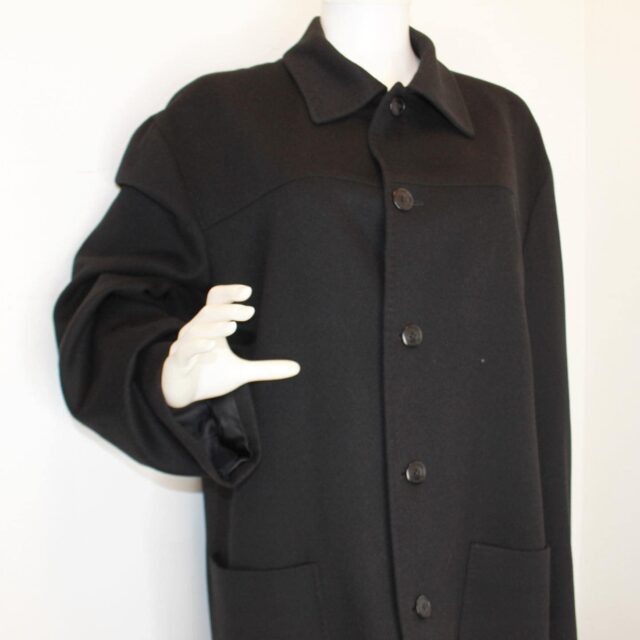 ERMENEGILDO ZEGNA 39555 Black Cashmere Coat Size XL d