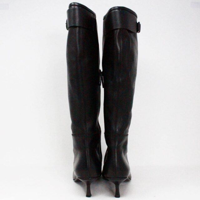 GUCCI 40013 Black Leather Kitten Heel Boots US 7.5 EU 37.5 c