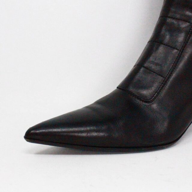 GUCCI 40013 Black Leather Kitten Heel Boots US 7.5 EU 37.5 e