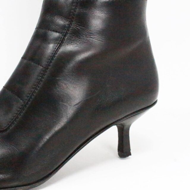 GUCCI 40013 Black Leather Kitten Heel Boots US 7.5 EU 37.5 g