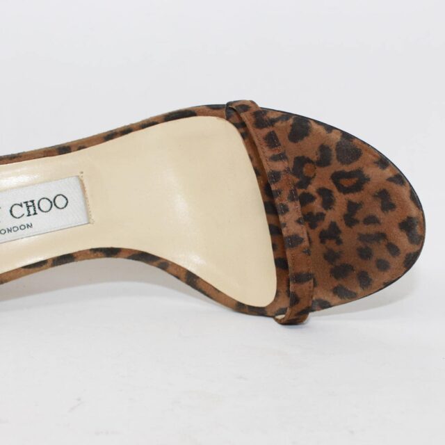 JIMMY CHOO 39591 Brown Strap Sandal Heels US 7 EU 37 g