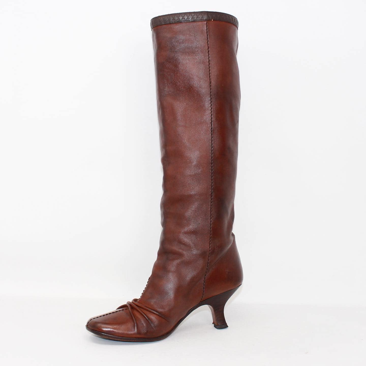 Louis Vuitton Brown Leather Knee High Riding Boots Size 39.5