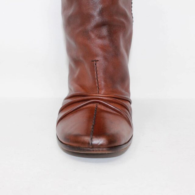 LOUIS VUITTON 39994 Vintage Brown Leather Heeled Boots US 5.5 EU 35.5 e