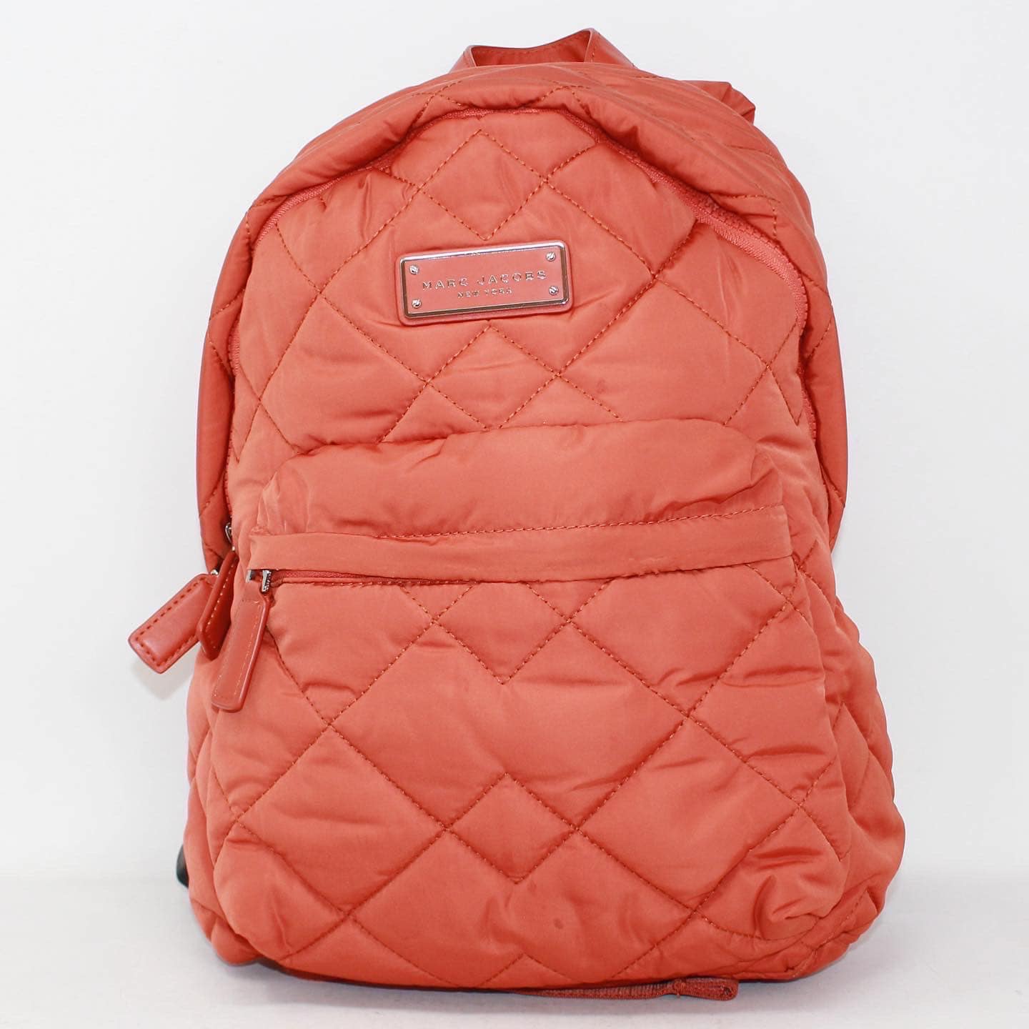 MARC JACOBS 39870 Orange Quilted Nylon Backpack a